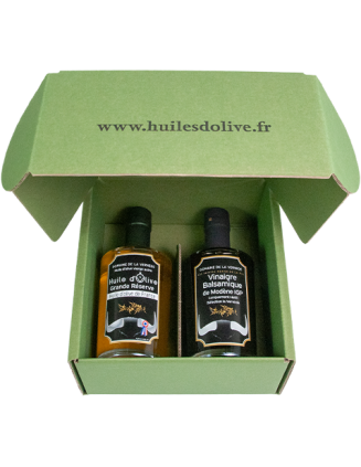 Coffret Duo 1 Huile -1 Vinaigre - 2 bouteilles de 200ml