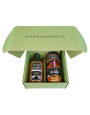 Coffret Trio 1 Bouteille d'huile 350ml - 1 Pot Olives Piment 200gr - 1 Spécialité de Tapenade Tomate 100gr