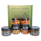 Coffret 2 Olives Nature + Piment - 2 Spécialités de Tapenade Vertes Amandes et Tomate
